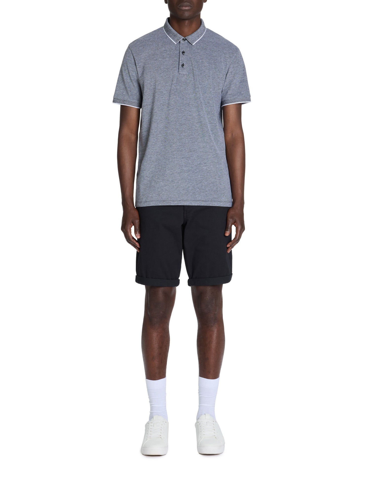 Celio_Black Chino Shorts in Stretch Cotton_BOCHINOBM_NOIR_01