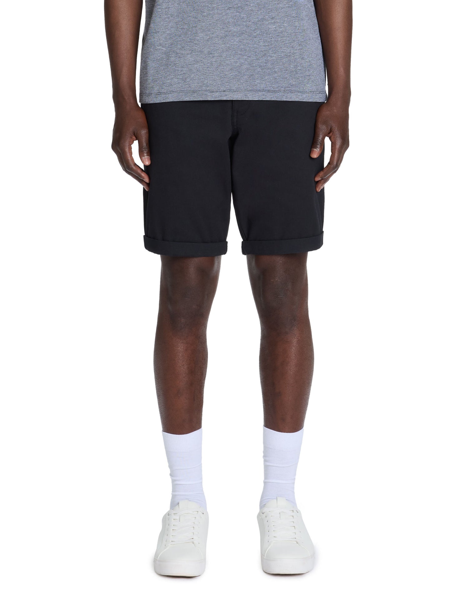 Celio_Black Chino Shorts in Stretch Cotton_BOCHINOBM_NOIR_02