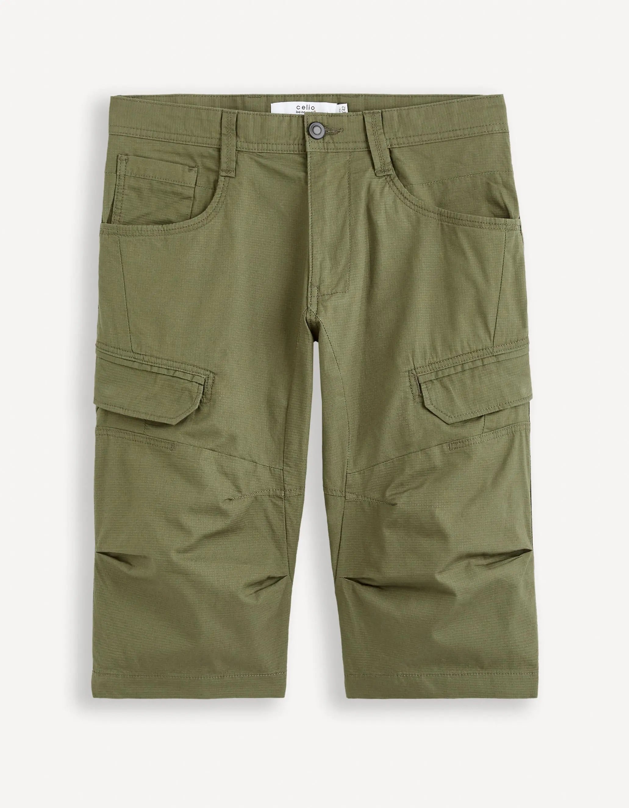 100% Cotton Cargo Shorts_BOCOURTBM1_KHAKI_01