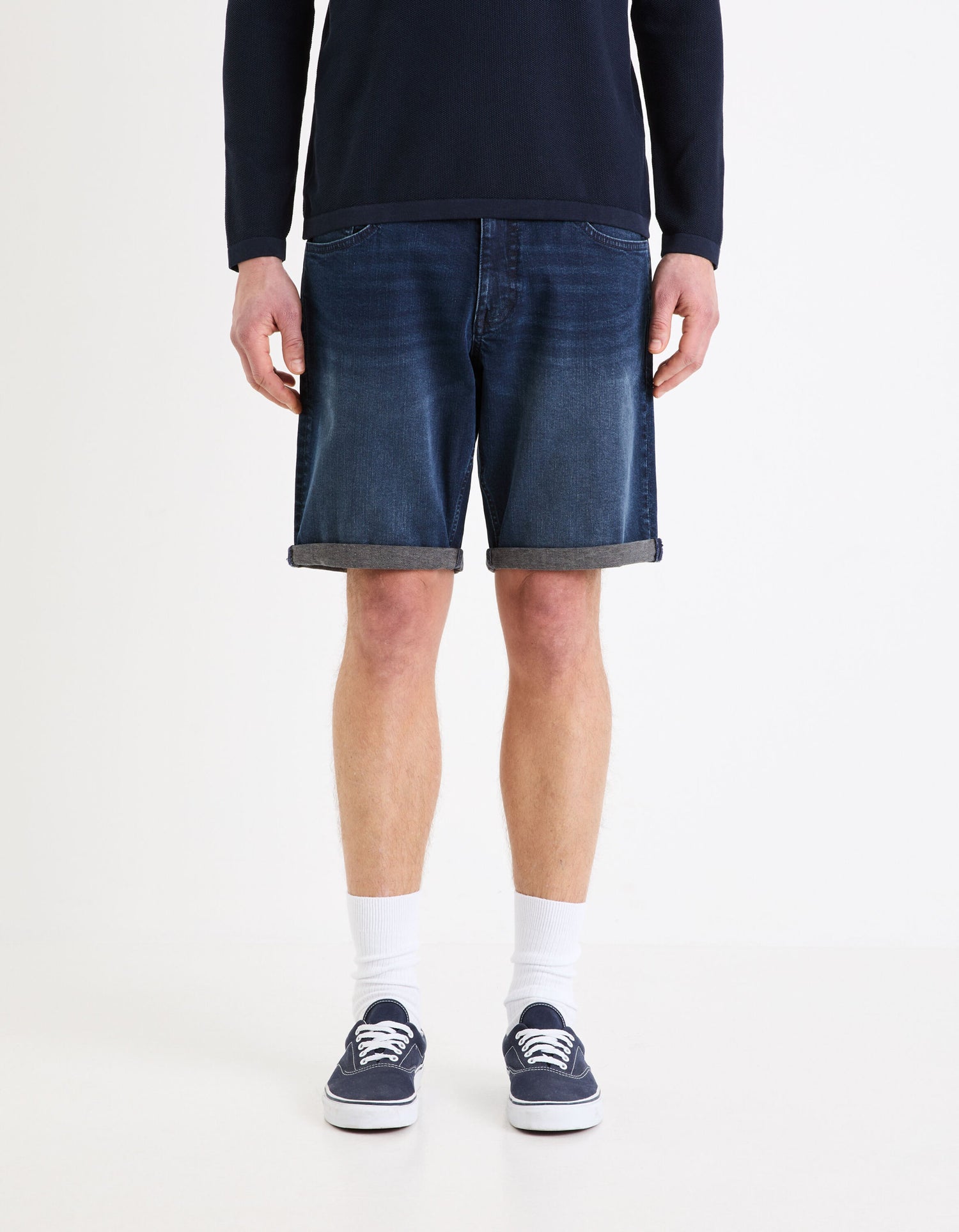 Denim Bermuda Shorts - Navy_02