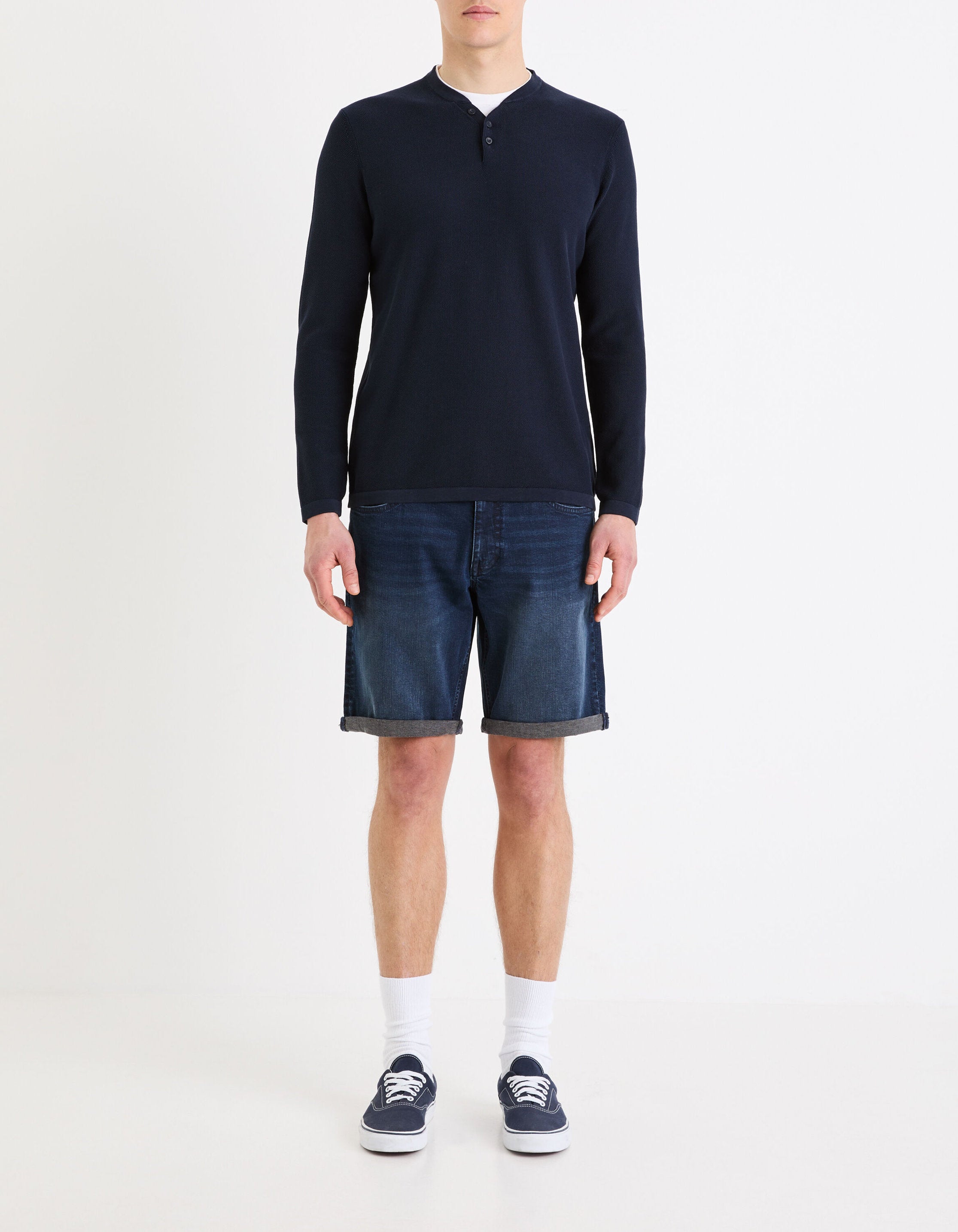 Denim Bermuda Shorts - Navy_03