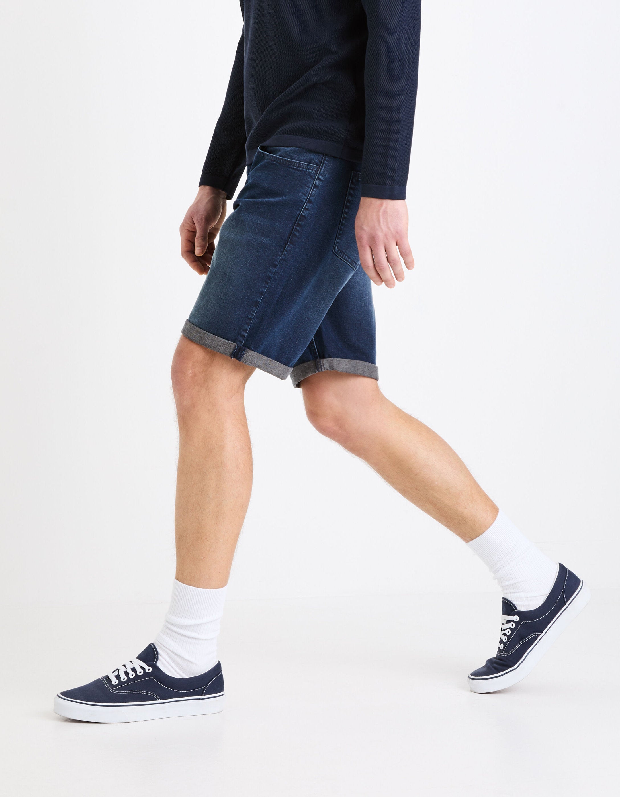 Denim Bermuda Shorts - Navy_05