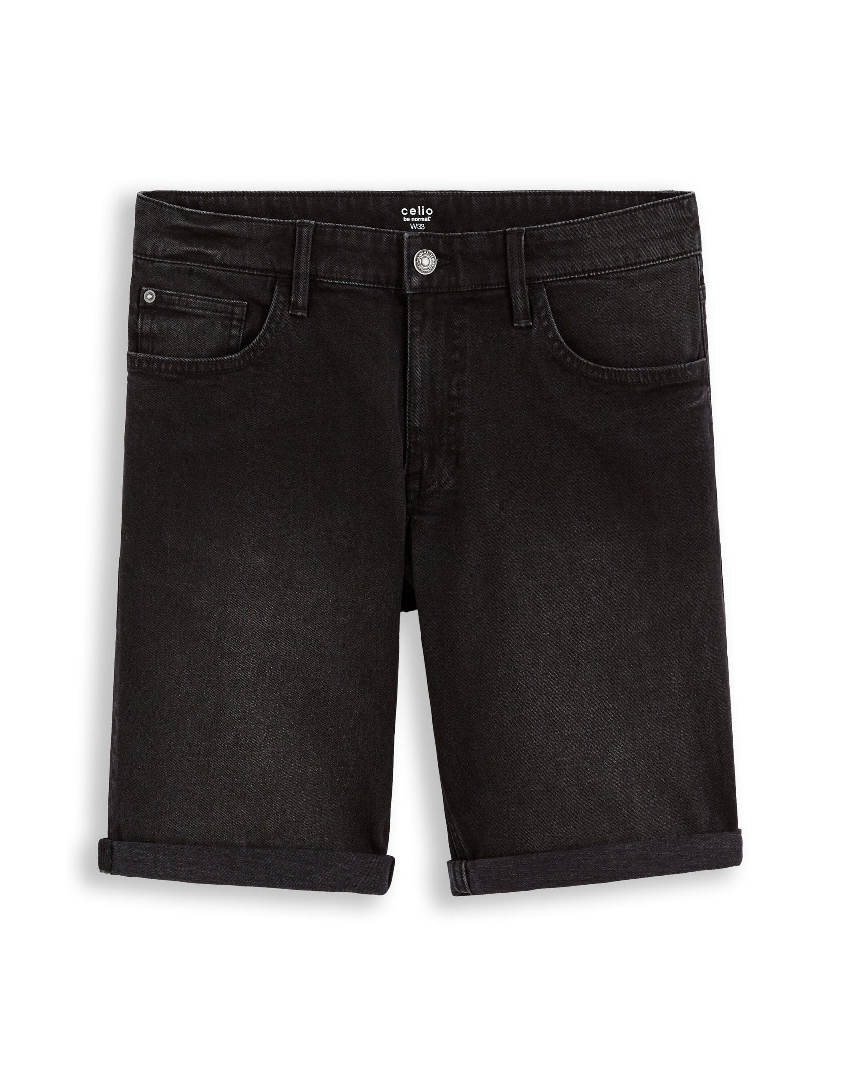 Bermuda Shorts In Denim - Black_01