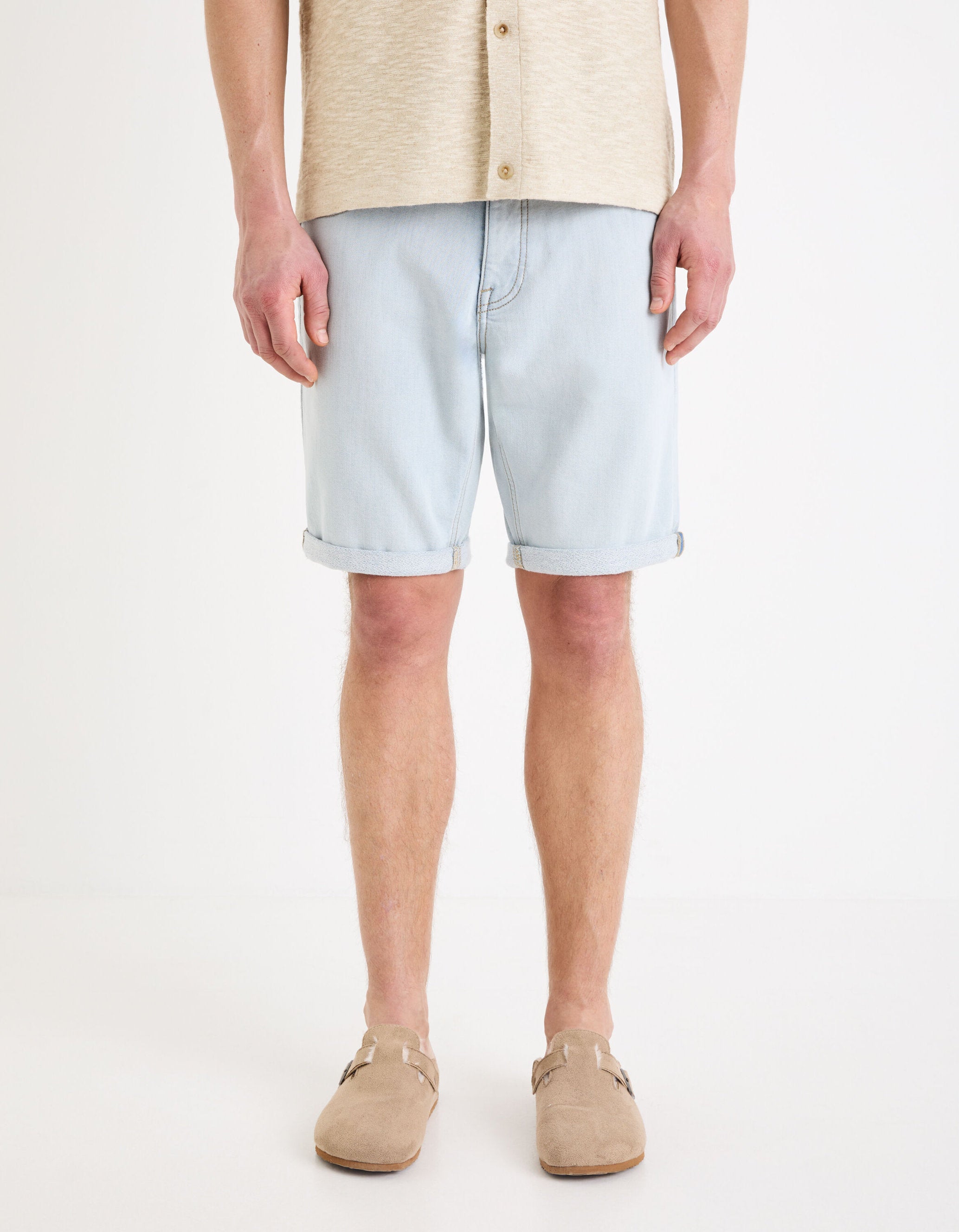 Denim Bermuda Shorts - Light Blue_02