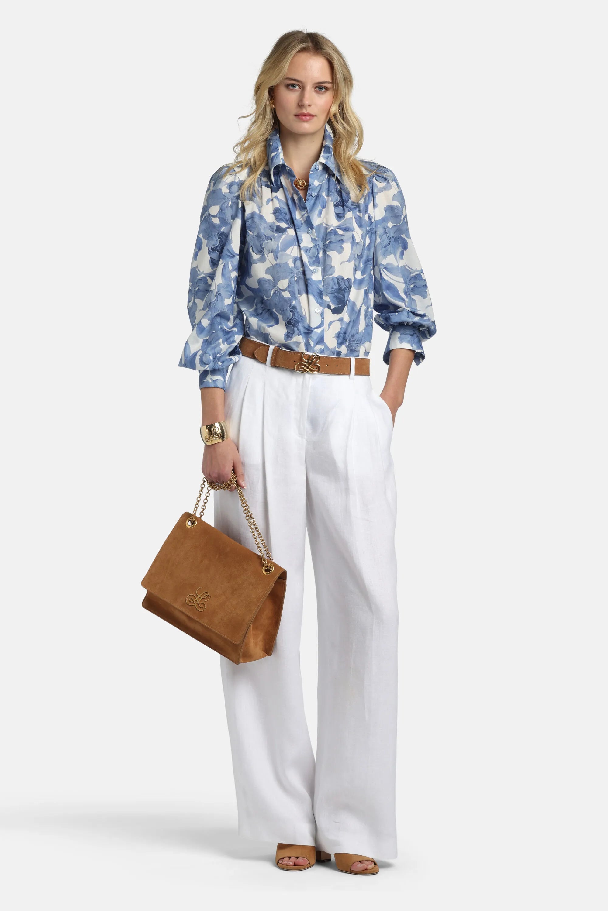 Luisa Spagnoli Var Panna Bluette Women Bollino - Printed Shirt SKU: BOLLINO_4556 Image 06
