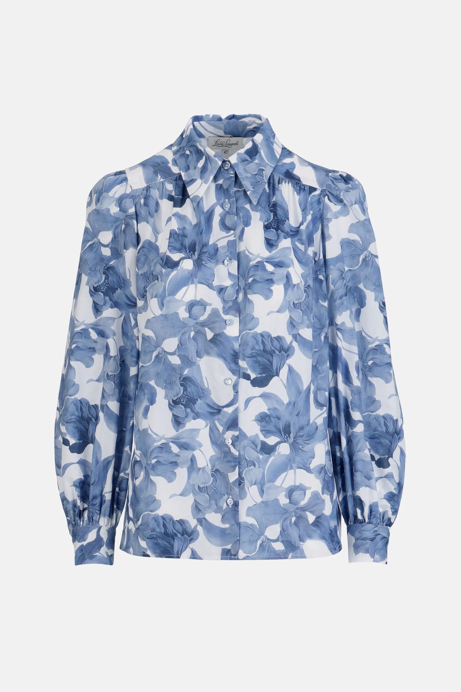 Luisa Spagnoli Var Panna Bluette Women Bollino - Printed Shirt SKU: BOLLINO_4556 Image 07