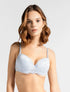 Marie France Ice Grey Women Sassy Strapless Satin Cup Bra In Different Cup Sizes SKU: BRMIAVI_Ice grey Image 01