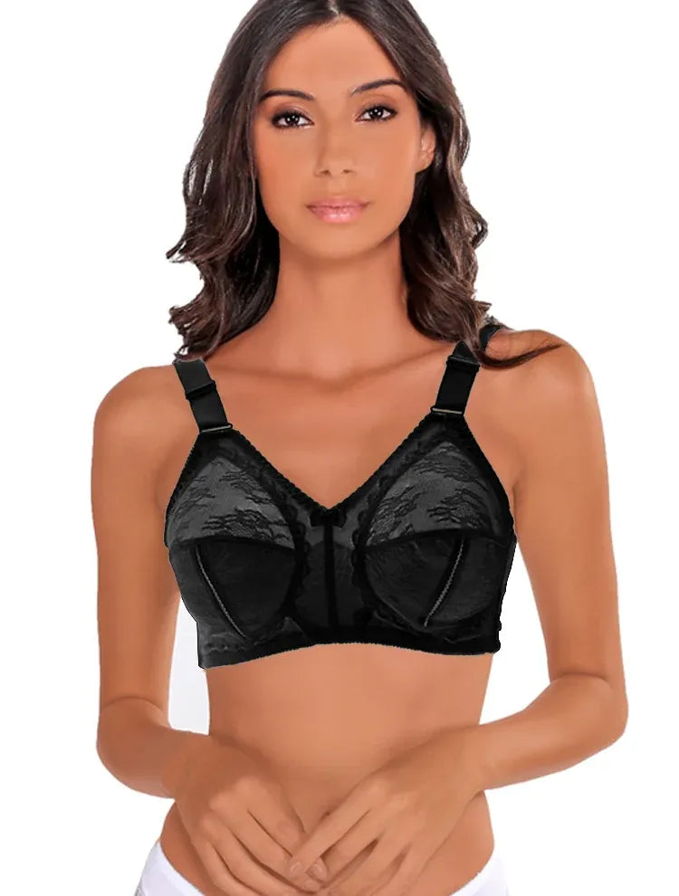 Marie France Noir Women Minimizer Plus Size Lace Cup Underwire Bra In Different Cup Sizes SKU: BRMINIMIZER_Noir Image 01