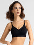 Marie France Black Women Seamora Cotton Blend Triangle Bralette SKU: BRSEAMORA_Black Image 01