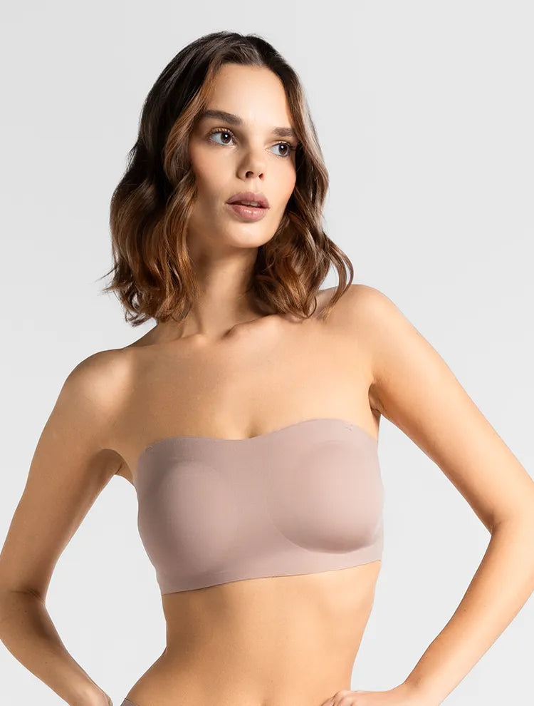 Marie France Nude Women Seamstrap Strapless Bandeau Bralette SKU: BRSEAMSTRAP_Nude Image 01