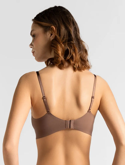 Marie France Cacao Women Triaseam Buttery-Soft Triangle Bralette SKU: BRTRIASEAM_CACAO Image 02