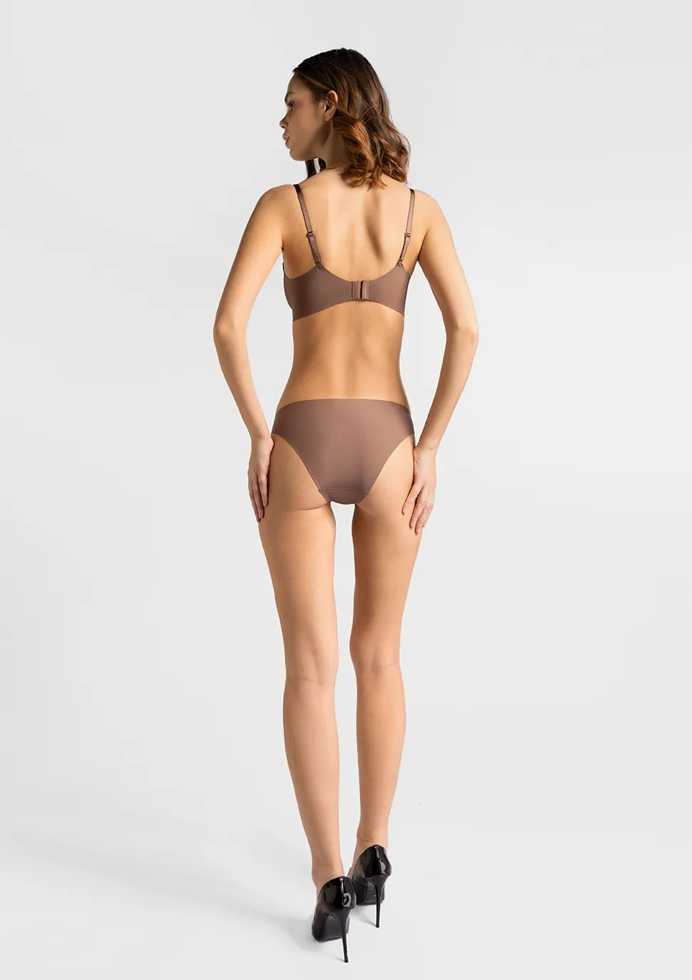 Marie France Cacao Women Triaseam Buttery-Soft Triangle Bralette SKU: BRTRIASEAM_CACAO Image 04