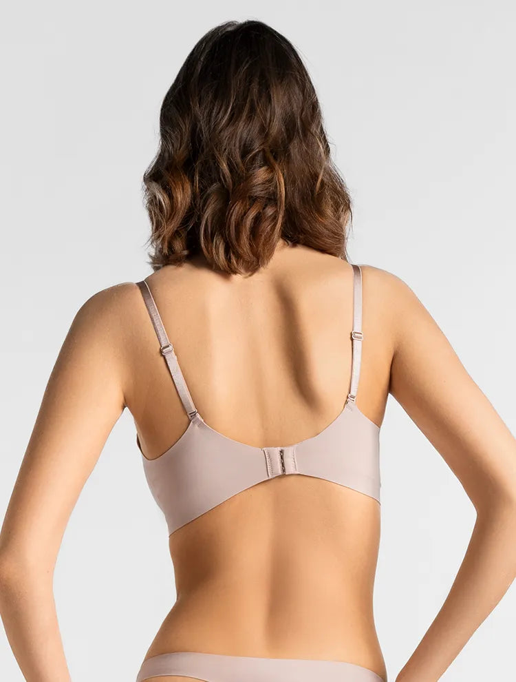 Marie France Greige Women Triaseam Buttery-Soft Triangle Bralette SKU: BRTRIASEAM_GREIGE Image 02