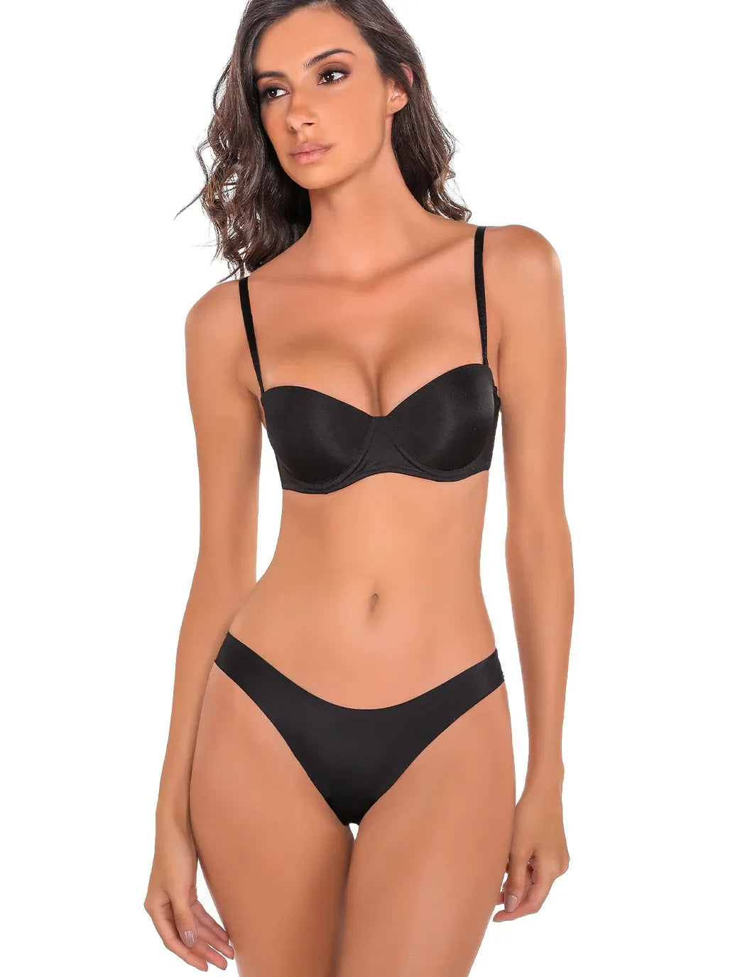 Marie France Noir Women Cottonela Cotton Push-Up Bra In Different Cup Sizes SKU: BRULTRAPUSHSTRAPLESS_Noir Image 03