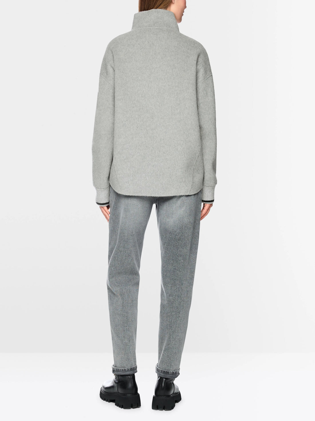 Marc Cain Grey Women Sporty Jacket with Stand-Up Collar SKU: BS 12.10 W28_820 Image 02
