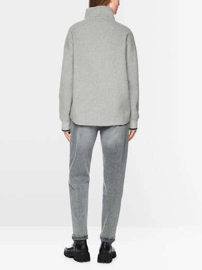 Marc Cain Grey Women Sporty Jacket with Stand-Up Collar SKU: BS 12.10 W28_820 Image 02