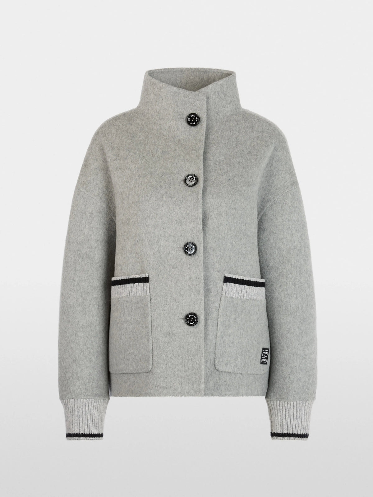 Marc Cain Grey Women Sporty Jacket with Stand-Up Collar SKU: BS 12.10 W28_820 Image 06