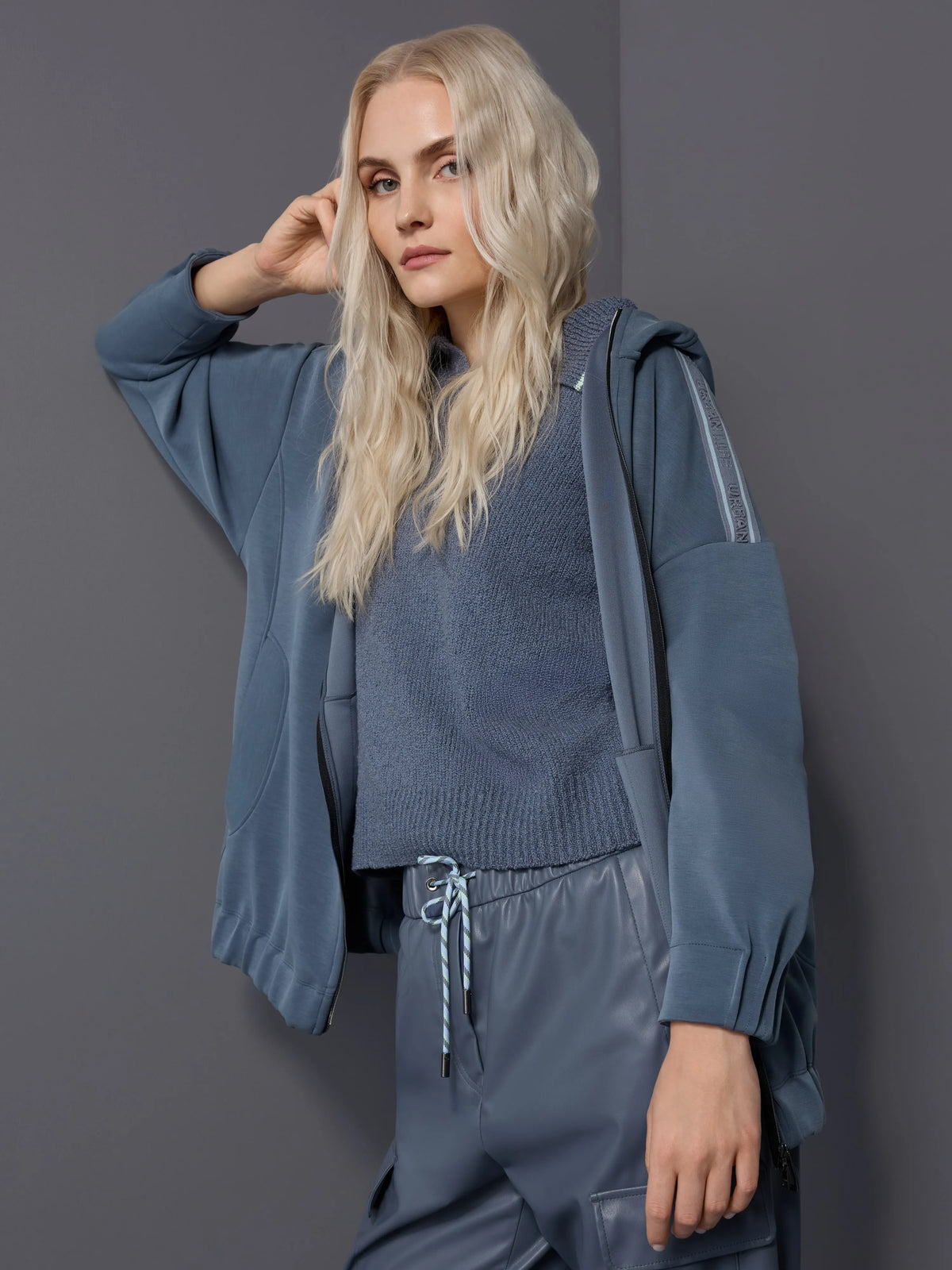 Marc Cain Grisaille Women Oversized Jersey Jacket SKU: BS 31.11 J08_380 Image 08