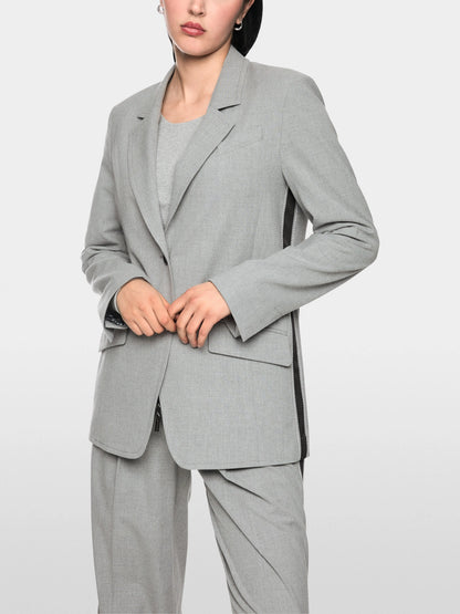Marc Cain Grey Women Blazer with Patterned Lining SKU: BS 34.12 W33_820 Image 06