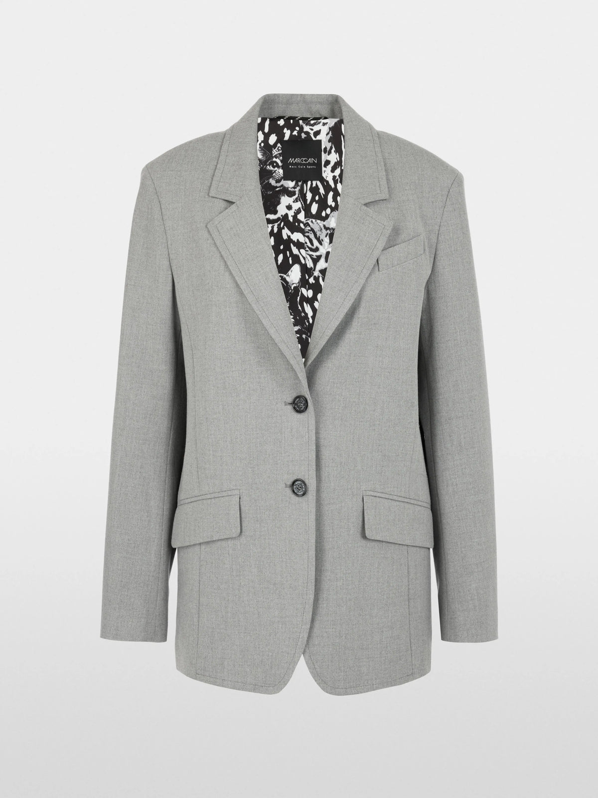 Marc Cain Grey Women Blazer with Patterned Lining SKU: BS 34.12 W33_820 Image 07