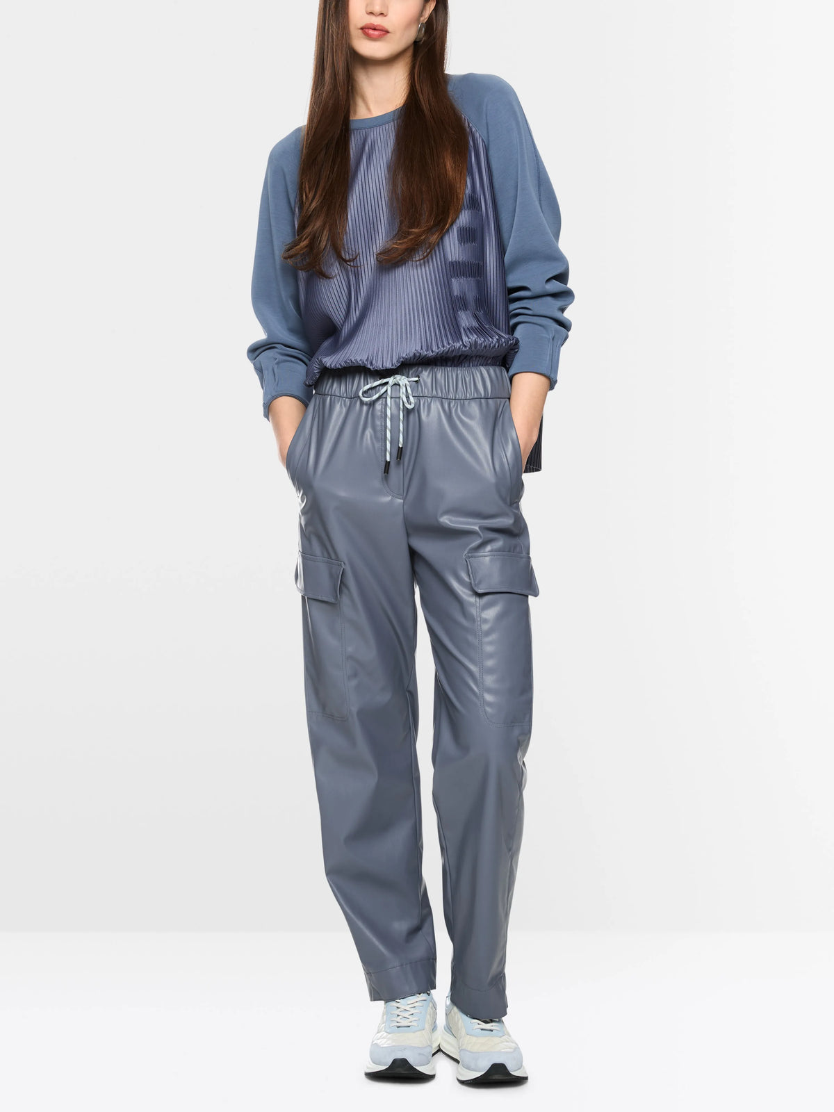 Marc Cain Grisaille Women WUXI Faux Leather Trousers SKU: BS 81.26 J07_380 Image 01