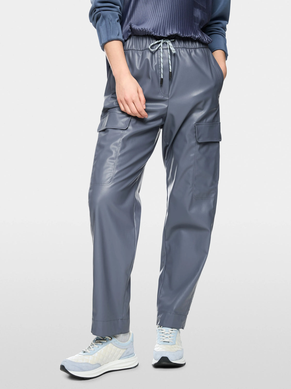 Marc Cain Grisaille Women WUXI Faux Leather Trousers SKU: BS 81.26 J07_380 Image 04