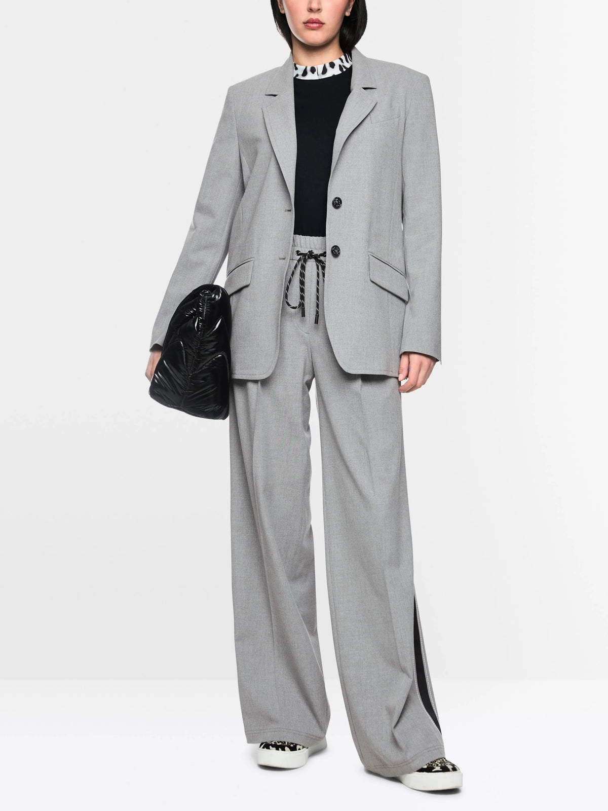 Marc Cain Grey Women WEDI Wide Pull-On Trousers SKU: BS 81.48 W33_820 Image 01