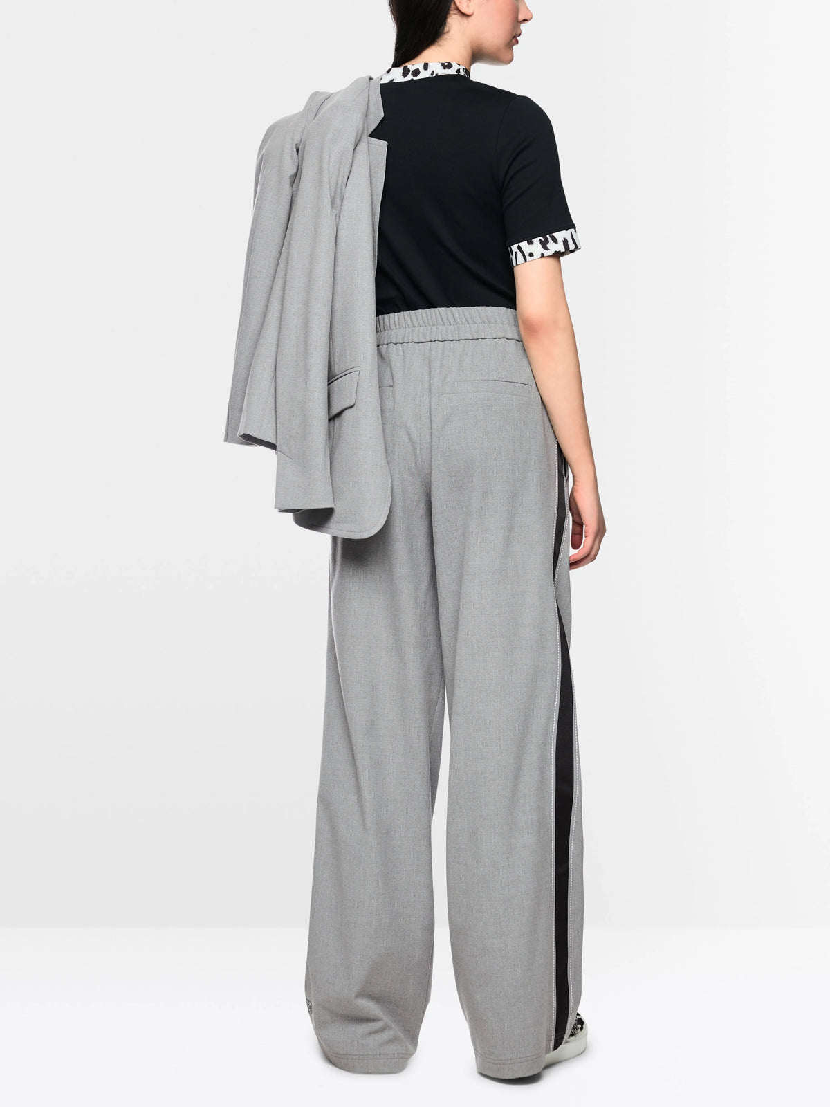 Marc Cain Grey Women WEDI Wide Pull-On Trousers SKU: BS 81.48 W33_820 Image 02