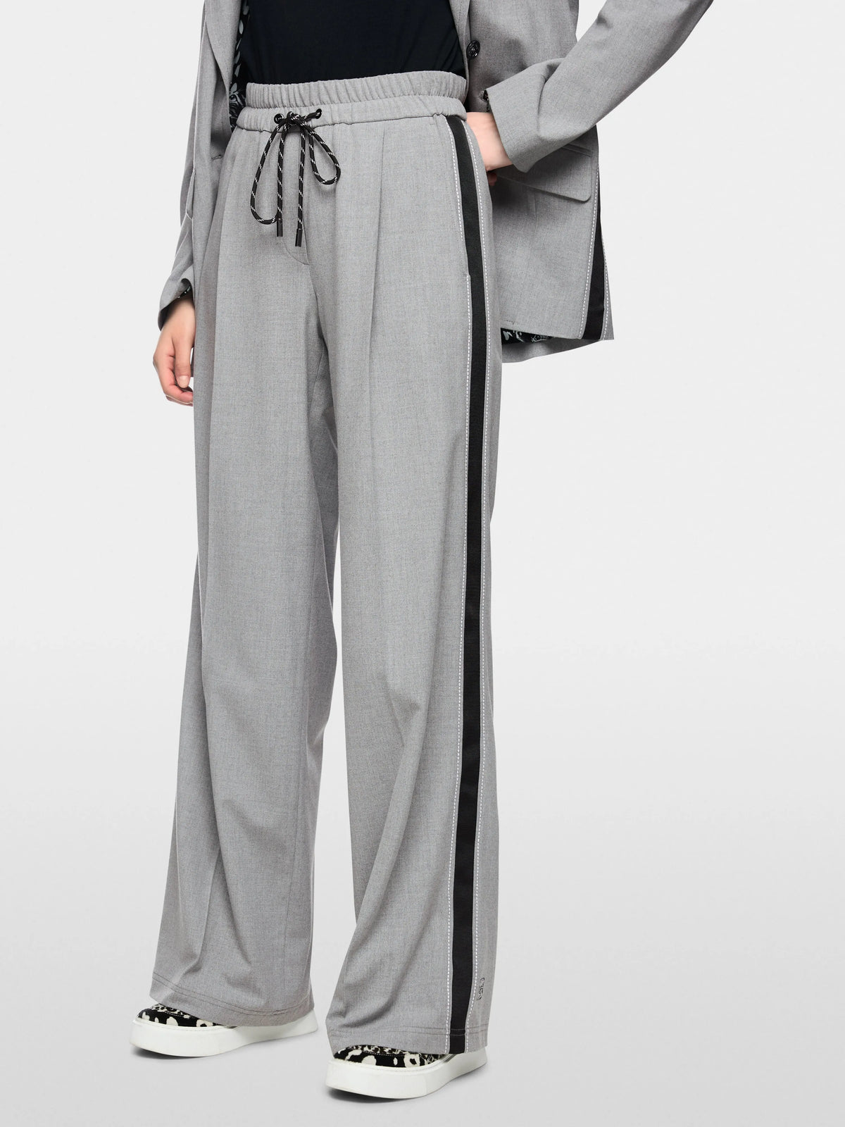 Marc Cain Grey Women WEDI Wide Pull-On Trousers SKU: BS 81.48 W33_820 Image 05