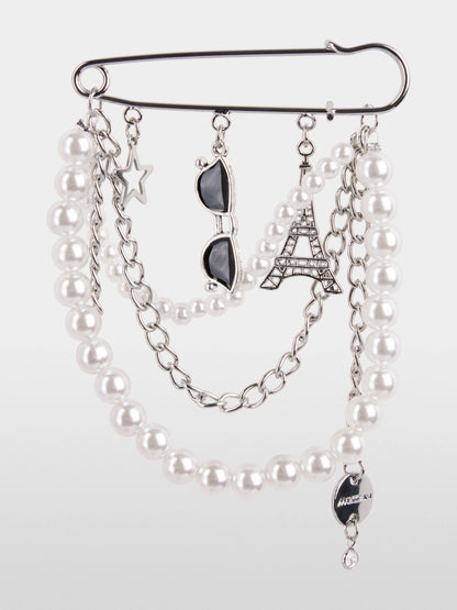 Marc Cain Silver Women Brooch with Pearls SKU: BS J7.01 Z45_800 Image 01