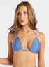 Marie France Dark Blue Women Abyss Triangle Metallic Hardware Bikini Top SKU: BWABYSSTOP_Dark Blue Image 01