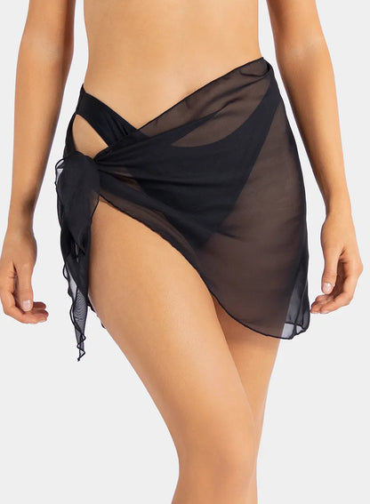 Marie France Black Women Bay Airy Waist-Tie Wrap Skirt SKU: BWBAY_Black Image 01