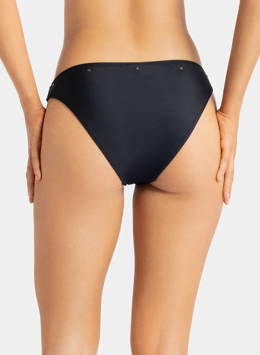 Marie France Black Women Ben Satin Invisible Seam Bikini Bottom SKU: BWBENBOTTOM_Black Image 02
