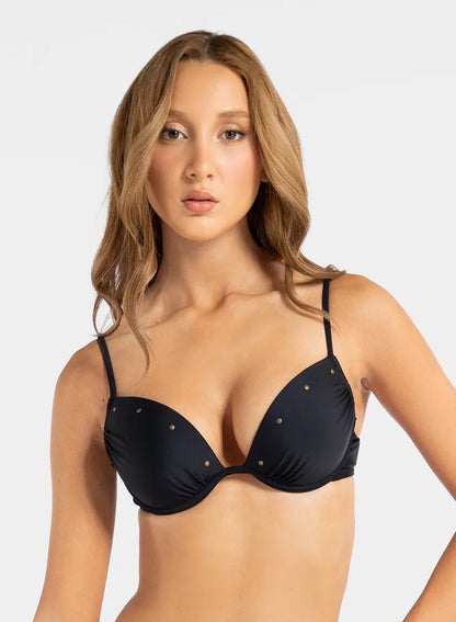 Marie France Black Women Push-Up Padded Underwire Bikini Top SKU: BWBENTOP_Black Image 01