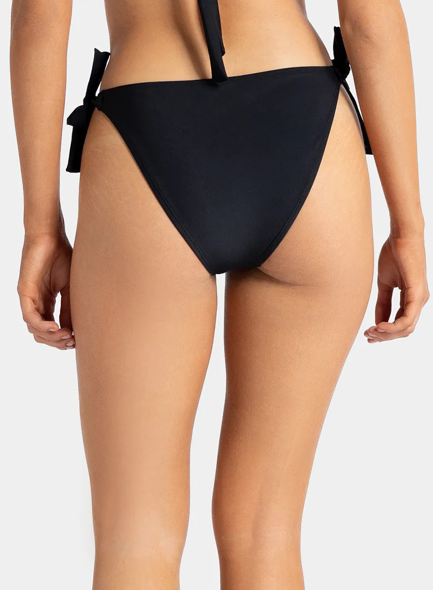 Marie France Black Women Elen Wide Side-Tie Classic Bikini Bottom SKU: BWELENBOTTOM_Black Image 02