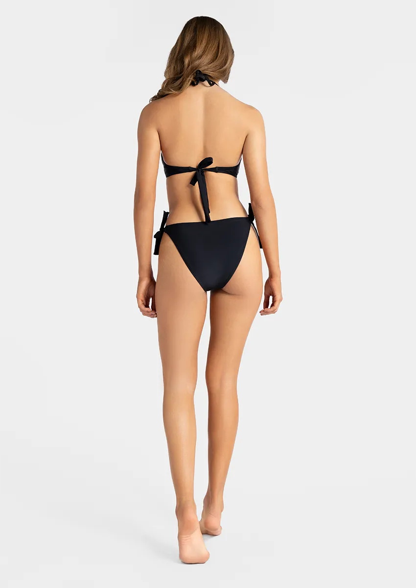 Marie France Black Women Elen Halter Twist Drape Bikini Top SKU: BWELENTOP_Black Image 04
