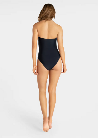 Marie France Black Women Strapless Bandeau Ruched One-Piece Swimsuit SKU: BWFERN_Black Image 04