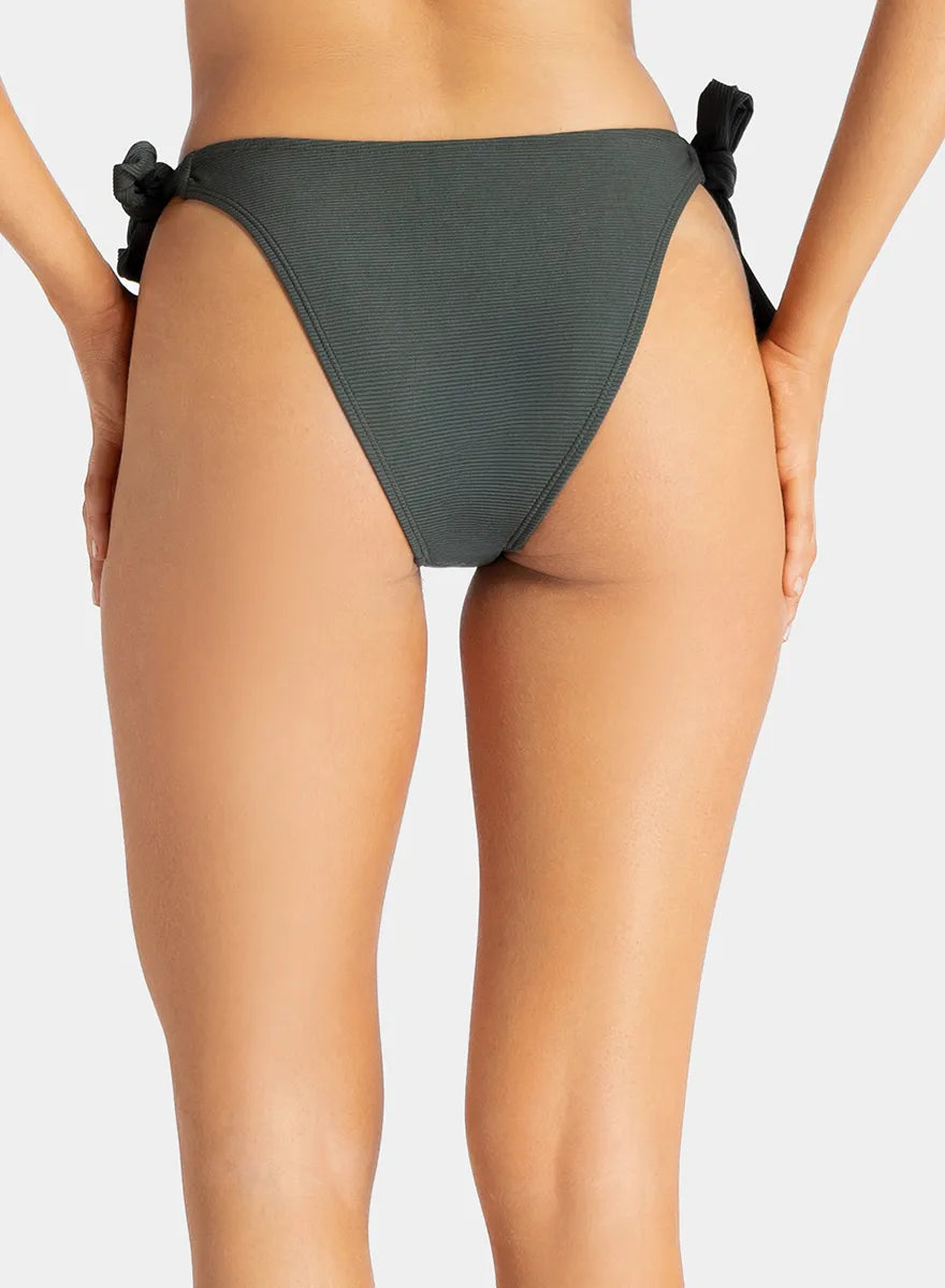 Marie France Kaki Women Mason Ribbed Braided Trim Bikini Bottom SKU: BWMASONBOTTOM_Kaki Image 02