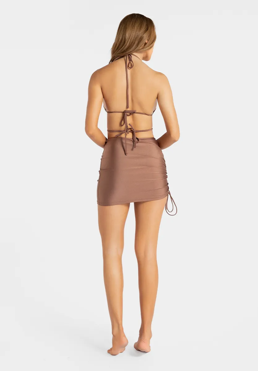 Marie France Bronze Women Rabia Ruched Drawstring Short Skirt SKU: BWRABIA_BRONZE Image 04