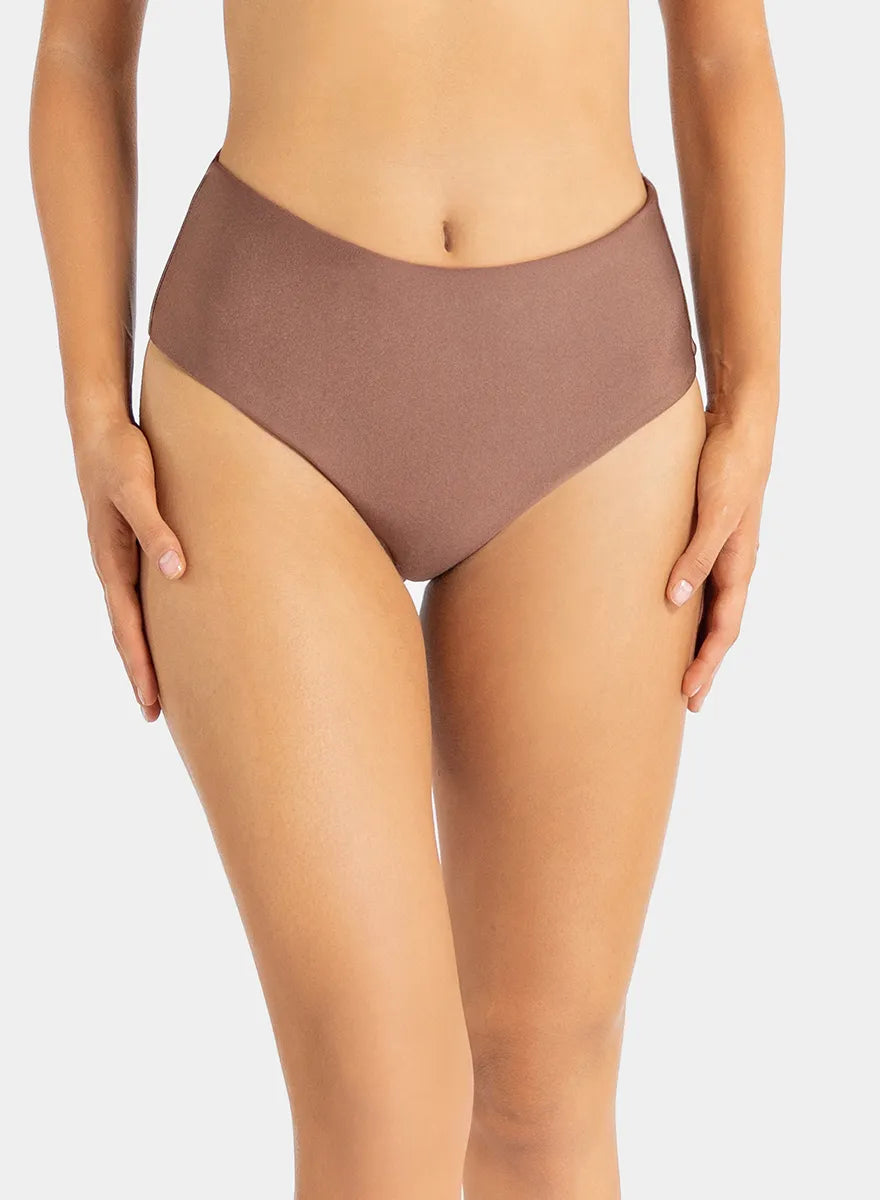 Marie France Bronze Women Romee High-Waist Full Coverage Bikini Bottom SKU: BWROMEEBOTTOM_Bronze Image 01