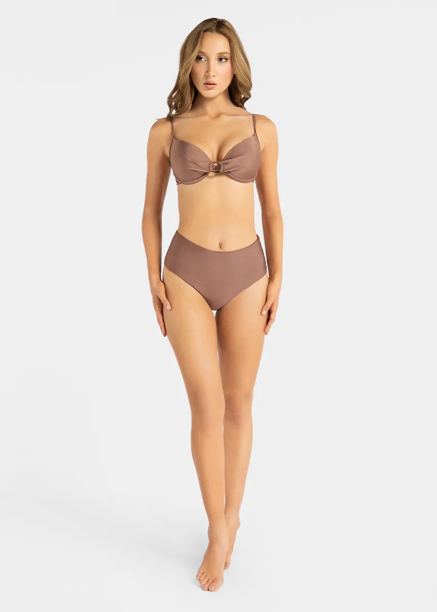 Marie France Bronze Women Romee High-Waist Full Coverage Bikini Bottom SKU: BWROMEEBOTTOM_Bronze Image 03