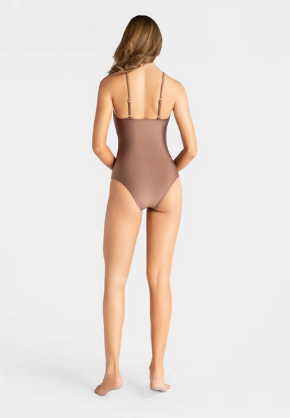 Marie France Bronze Women Shimmering Hardware Scoop One-Piece Swimsuit SKU: BWSEABOUND_Bronze Image 04