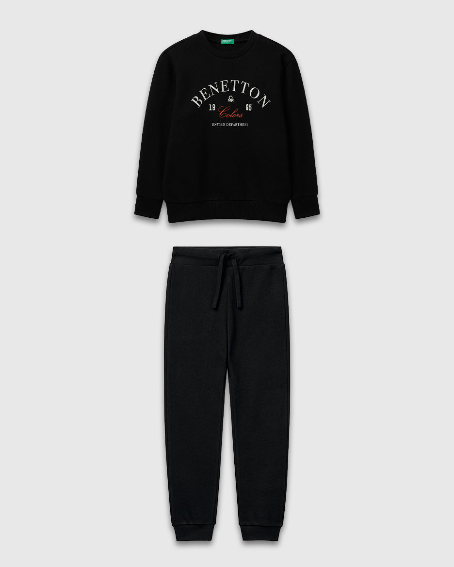 Benetton_Black_Cotton Tracksuit with Logo_C10PZ-CF01PS_100_01