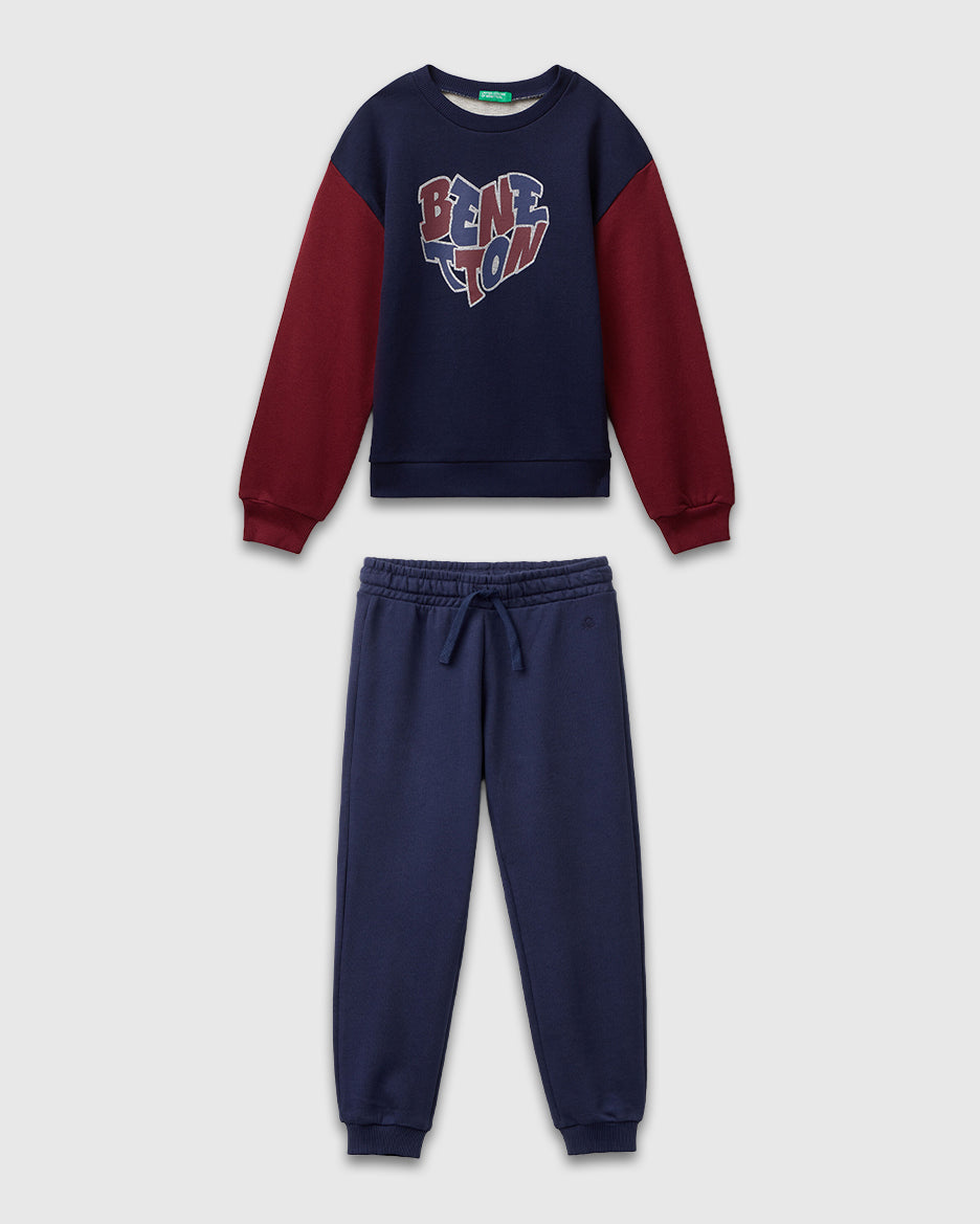 Benetton_Dark Blue_Tracksuit with Glittery Logo Print_C10Q0-CF02HS_903_01