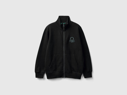 Benetton_Black_Pure Cotton Tracksuit with Zipper_C501B-CF058S_100_02