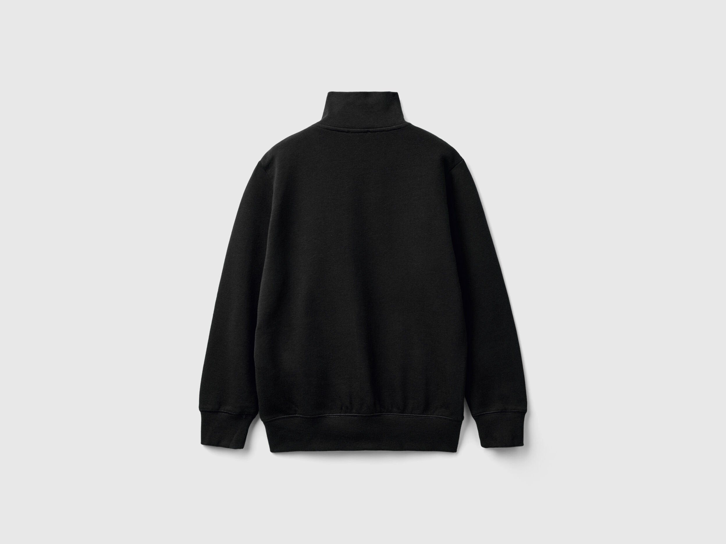 Benetton_Black_Pure Cotton Tracksuit with Zipper_C501B-CF058S_100_03