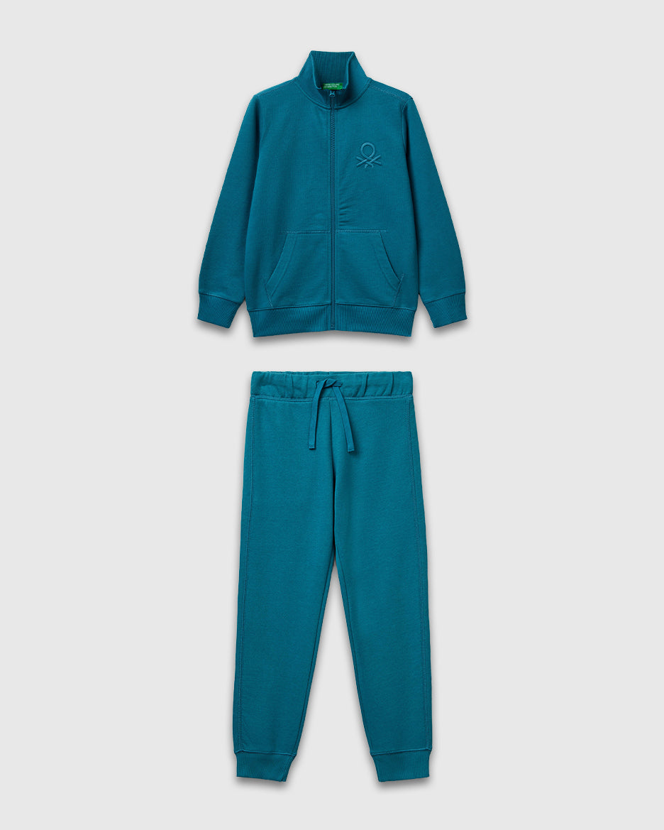 Benetton_Teal_Pure Cotton Tracksuit with Zipper_C501B-CF058S_3C5_01