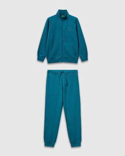 Benetton_Teal_Pure Cotton Tracksuit with Zipper_C501B-CF058S_3C5_01