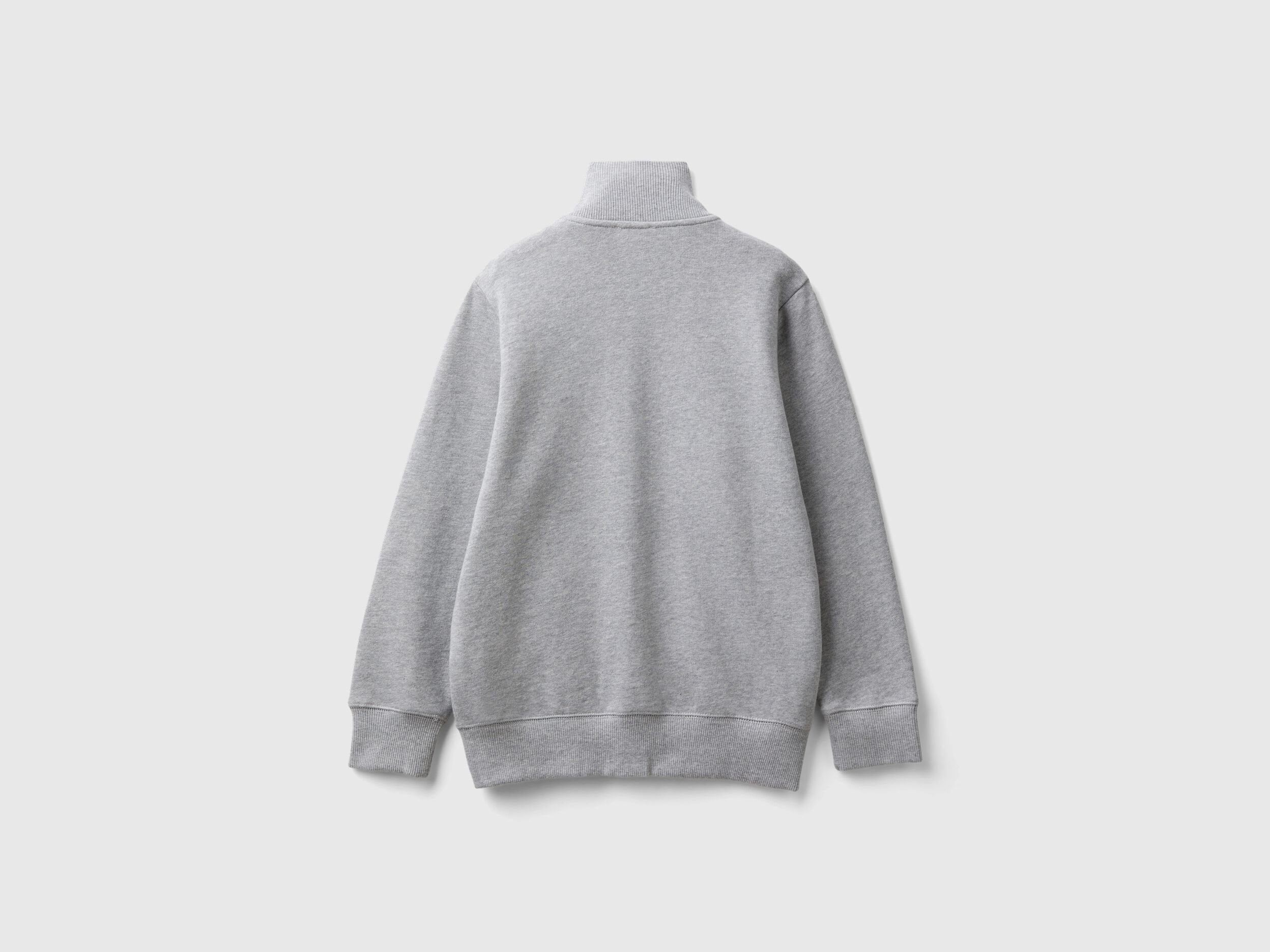 Benetton_Light Gray_Pure Cotton Tracksuit with Zipper_C501B-CF058S_501_03
