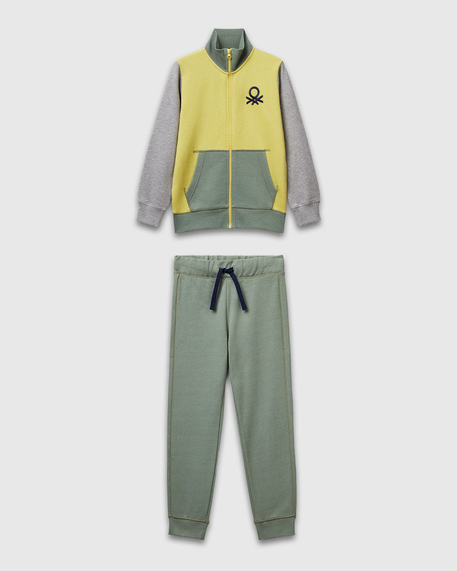 Benetton_Yellow_Pure Cotton Tracksuit with Zipper_C501B-CF058S_919_01